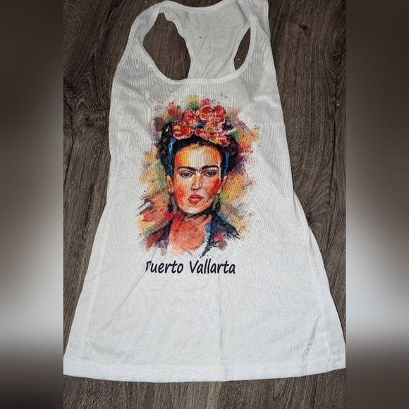 Unique Frida Kahlo Racerback Tank - Puerto Vallarta! - Picture 1 of 3
